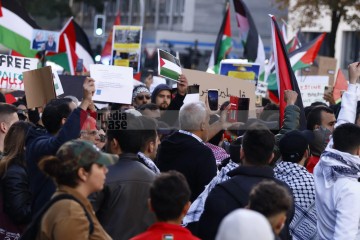 Pro Palästina Demo in Düsseldorf <i>Bild 77408 Manuela Hillekamps</i><br><a href=/confor2/?bld=77408&pst=77400&aid=613>Download (Anfrage)</a>  /  <a href=/?page_id=77400#jig2>zur Galerie</a>