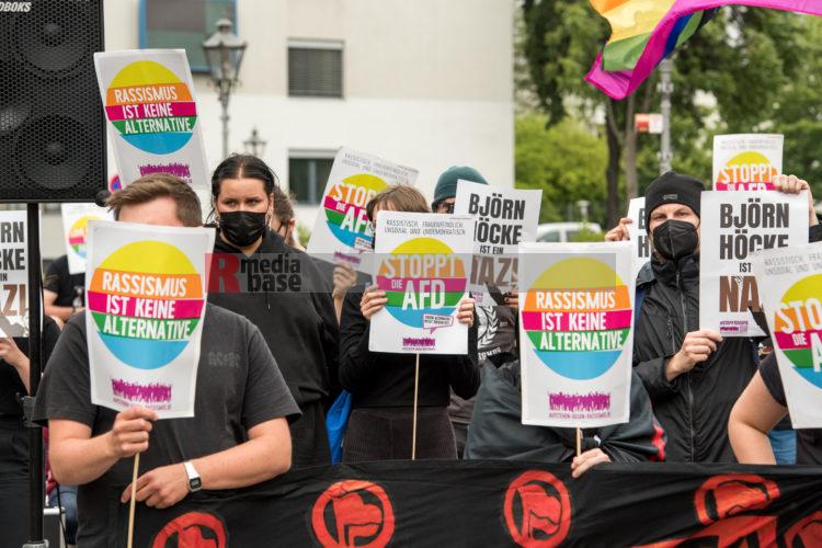 Protest gegen AfD-Kunfgebung in Magdeburg