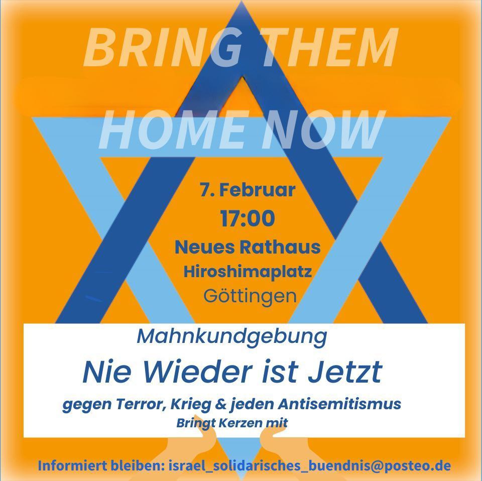 "Nie wieder ist JETZT" - Mahnkundgebung am 7. Februar 2024 in Göttingen